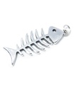 Ciondolo in argento sterling con lische di pesce .925 x 1 ciondoli con lische di pesce