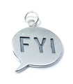 FYI charm i sterling silver .925 x 1 För din information tal charm