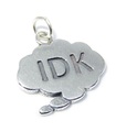 IDK Sterling Silber Charm .925 x 1 Ich weiß nicht & Sprechblasen Charms