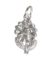 Blomma sterling silver charm .925 x 1 Blommor Blommig charm