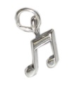 Charm de plata de ley con nota musical - colgante .925 x1 Charms de músico de notas