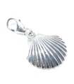 Conchiglia di capesante in argento sterling con clip su charm .925 x 1 Charms di conchiglie