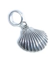 Charme de perle d'argent sterling de coquille de pétoncle .925 x 1 charmes de coquilles