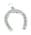 Ciondolo grande a ferro di cavallo in argento sterling .925 x 1 Fortuna a ferro di cavallo