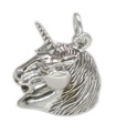 Einhorn 2D Sterling Silber Charm-Anhänger 925 x 1 Einhörner Charms