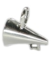 Megaphon - Loudhailer Sterling Silber Charm .925 x 1 Megaphones Charms