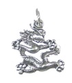 Charme de dragon en argent sterling .925 x 1 Pendentifs de charmes de dragons chinois