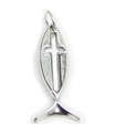 Christian Fish charm i sterling silver .925 x 1 Fishes Holy Christ charm