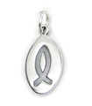 Christian Fish charm in argento sterling .925 x 1 Holy Christ Fishs charms