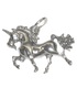 Einhorn 2D Sterling Silber Charm .925 x 1 Unicorns Charms