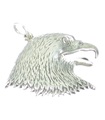 Eagle Head 2D sterling silver stor hänge .925 x1 Eagles hängen