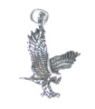 Charm pájaro águila en plata de ley en 2D .925 x 1 Charms pájaros águilas