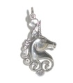 Unicorn 2D charm i sterling silver .925 x 1 Unicorns berlocker