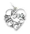 Charm Love de plata esterlina .925 x 1 Colgantes de encantos de amor y cuidado