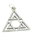 Star of David strling silver large charm pendant .925 x1 Jewish pendants