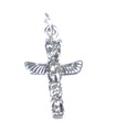 Totem Pole charm in argento sterling .925 x 1 nativi americani indiani rossi