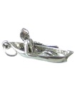 Nativo americano indiano in un ciondolo in argento sterling Canoa .925 x 1 charms