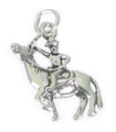 Buffalo Bill on horseback sterling silver charm .925 x 1 Old West charms