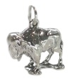 Ciondolo in argento sterling di bufalo .925 x 1 ciondoli bisonte e bufali