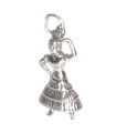 Charme de danseuse espagnole de flamenco en argent sterling .925 x 1 Charmes de danse