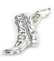 Ciondolo in argento sterling con stivali da cowboy .925 x 1 Ciondoli con stivali da cowboy