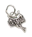 Sattel 2D winziger Sterling Silber Charm .925 x 1 Pferdesättel Charms