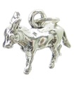 Charm de plata de ley con burro .925 x 1 Charms de mulas de burro