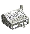 Log Cabin sterling silver large charm .925 x 1 Cabins Huts charms