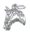 Breloque 3D tête de cheval en argent sterling .925 x 1 Breloques chevaux