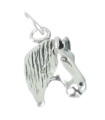 Hästhuvud sterling silver 2D charm .925 x 1 Häst charm