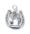 Charm Herradura con Caballo en plata de primera ley .925 x 1 Charm Caballos