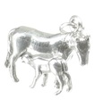 Ciondolo cavallo con puledro in argento sterling .925 x1 Charms Cavalla e puledro