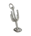 Charm de plata de ley Cactus Cactus .925 x 1 Charms del desierto