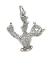 Charm de plata esterlina con cactus nopal .925 x 1 Charms del desierto