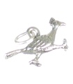 Breloque en argent sterling oiseau Roadrunner .925 x 1 Breloques oiseaux Road Runner