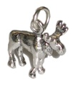 Charm de plata de ley de alce .925 x 1 Alce Charms de animales de alce