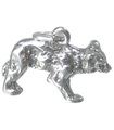 Bär sterling silver charm .925 x 1 Brun svart Grizzly bär charm