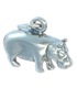 Hippopotamus Sterling Silber Charm .925 x 1 Hippo Hippos Charms