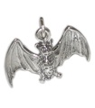 Bat flygande charm i sterling silver - hänge .925 x 1 Fladdermöss charm