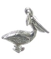 Charm de plata de ley Pelican .925 x 1 Charms de pájaros de pelícanos