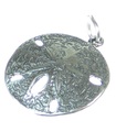 Sand Dollar sterling silver charm 925 x 1 Snapper eller Sea Cookie Biscuit