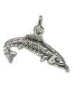 Breloque en argent sterling truite .925 x 1 Breloques de pêcheur de poisson de pêche