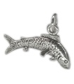 Öring Fisk charm i sterling silver .925 x 1 Fiskefiskare