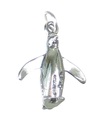 Breloque pingouin en argent sterling .925 x 1 Breloques pingouins