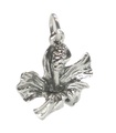 Hibiscus flower sterling silver charm .925 x 1 Hawaiian Flowers charms