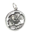 Hibiscus Hawaii charm i sterling silver .925 x 1 Blommor