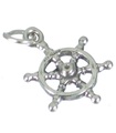 Charm de plata de ley de rueda de barco .925 x 1 Charm de barco barcos