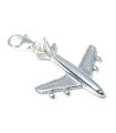 707 Jumbo Jet aeroplane sterling silver clip on charm .925 x 1