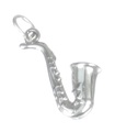 Breloque saxophone en argent sterling .925 x 1 Breloques d'instrument de musique