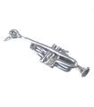 Breloque trompette en argent sterling .925 x 1 Trompettes Breloques musicien